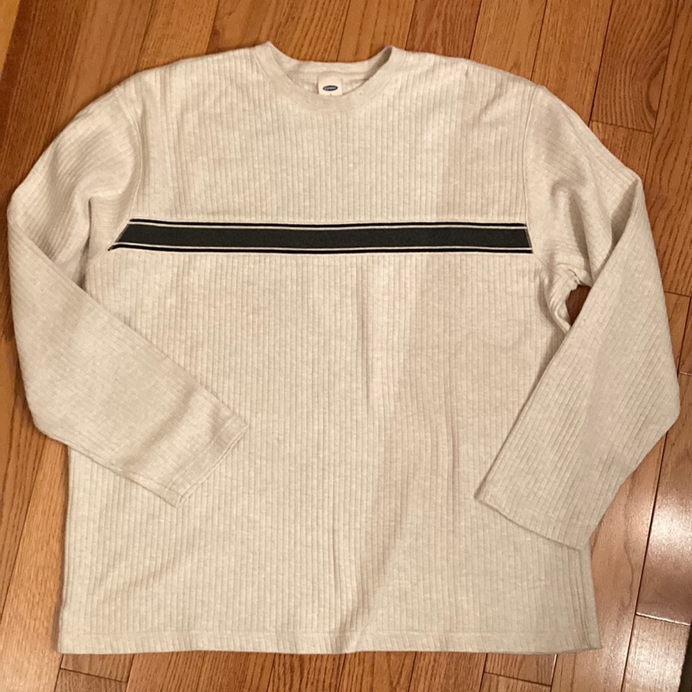 Mens Old Navy heathered oatmeal knit top